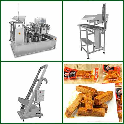 一塊、雙條豆干給袋式真空包裝機