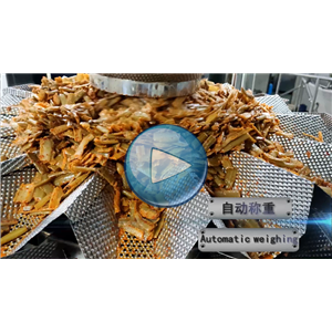 菜梗給袋真空包裝一體機，自動稱重